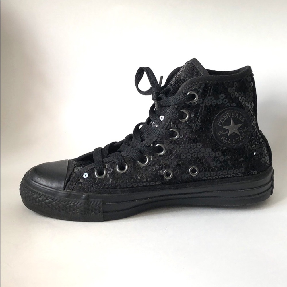Converse limited addition black sequin high tops